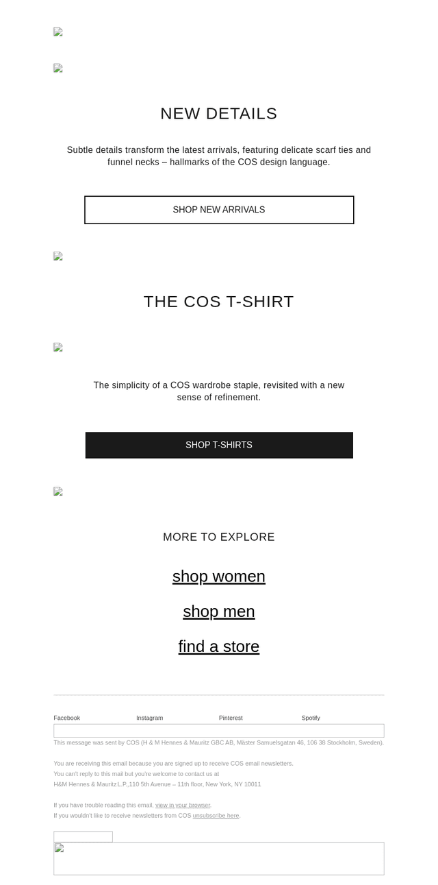 New arrivals: distinctive details