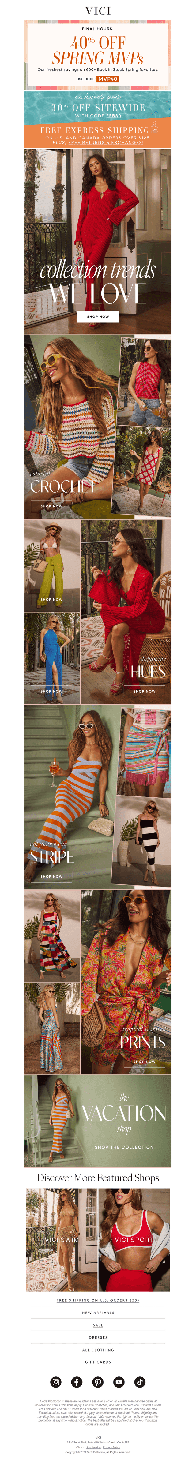 Final Hours! 40% Off Spring's Best Restocks