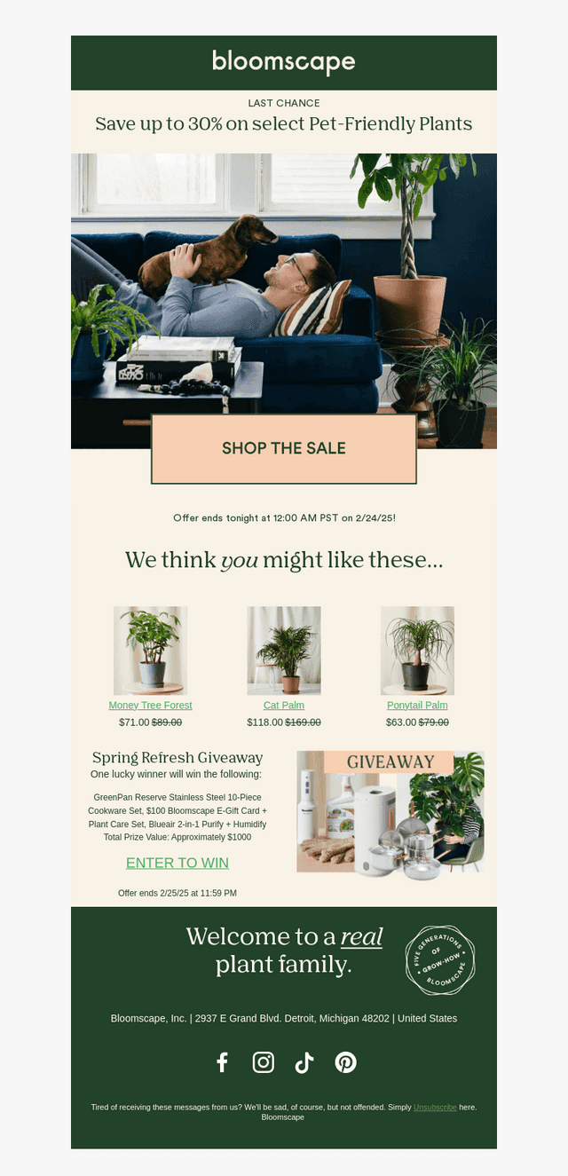 Last Chance to Save on Pet Friendly Plants