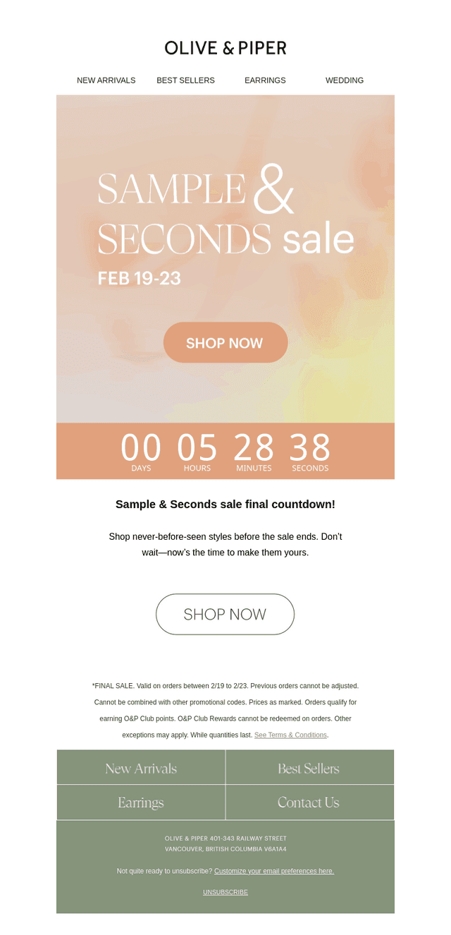 FINAL CALL 🚨 Sample & Seconds sale ends at midnight