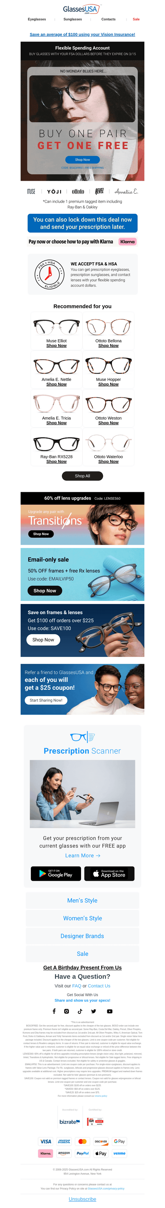 👓+👓 BOGO FREE Monday? Yes, please!