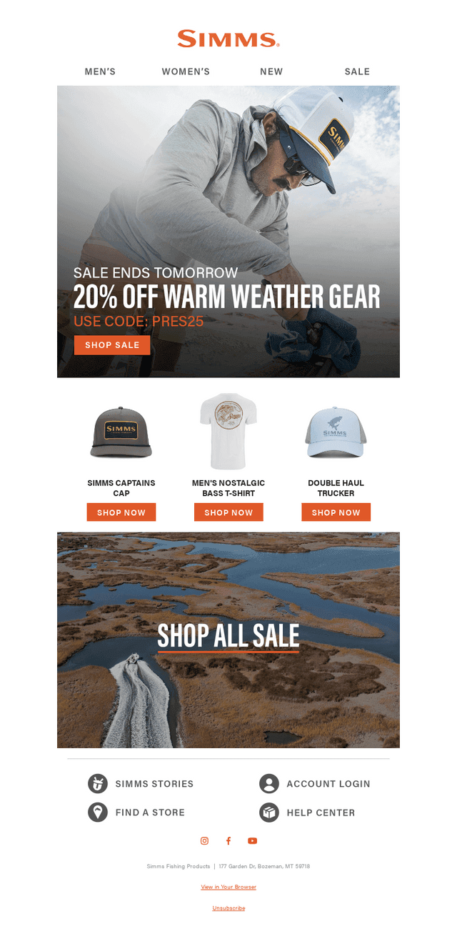 Ends soon: 20% off warm weather gear