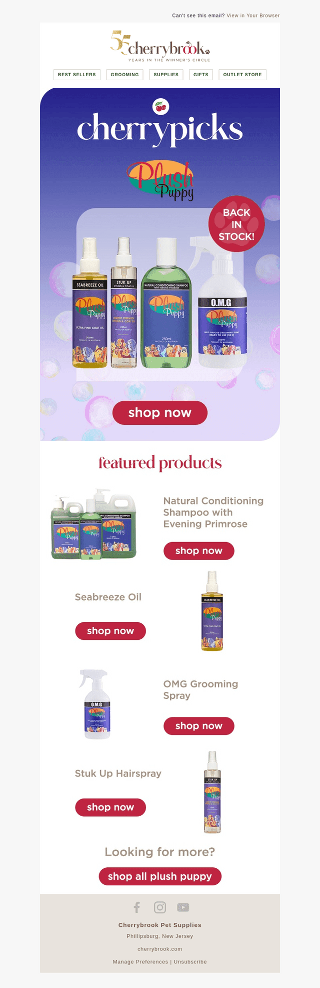 Cherrybrook Pet Supplies email from Mon, Feb 24, 2025