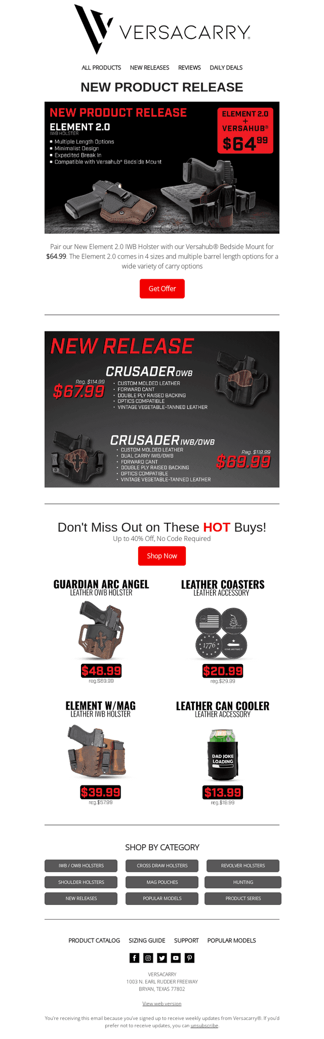 Get our New Element 2.0 IWB Holster Today!