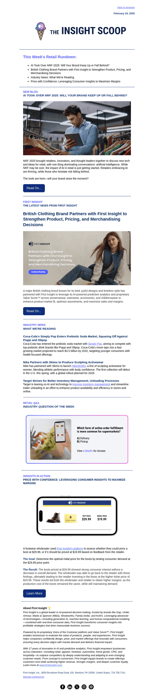 First Insight email from Mon, Feb 24, 2025