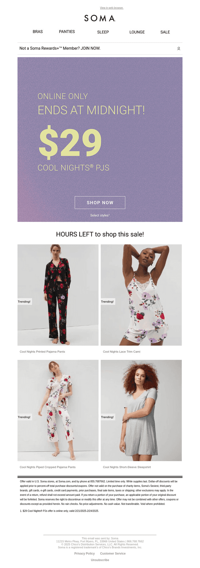 $29 PJs ENDS AT MIDNIGHT