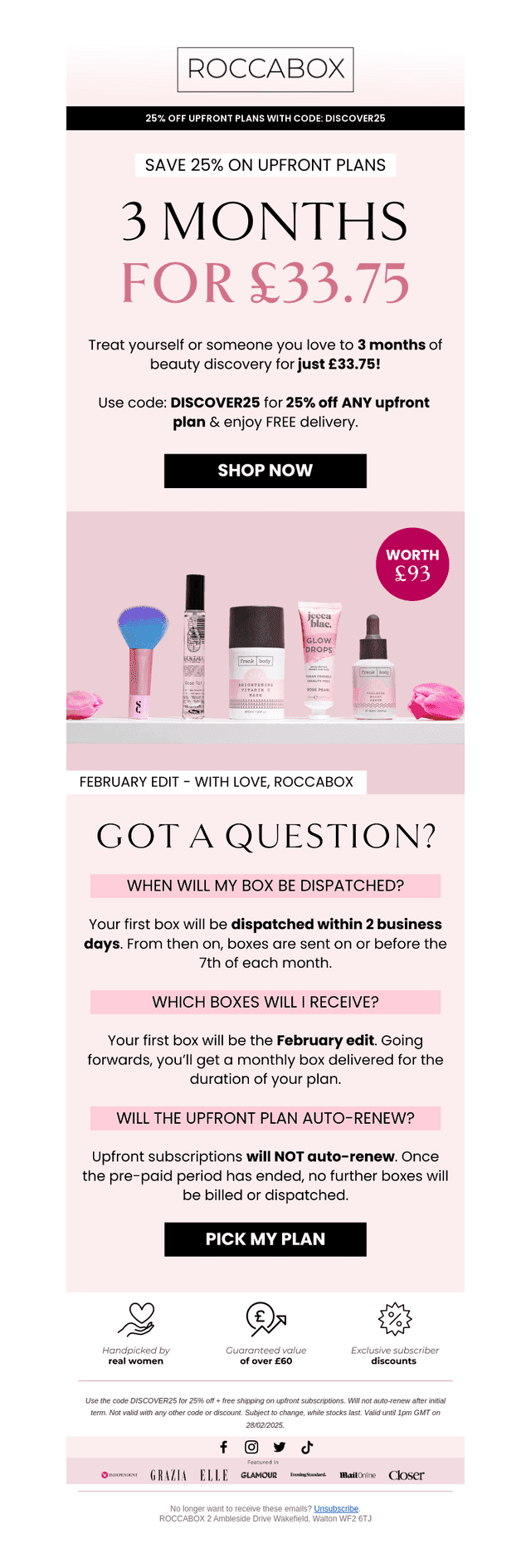 3 Months for £33.75 🛍️