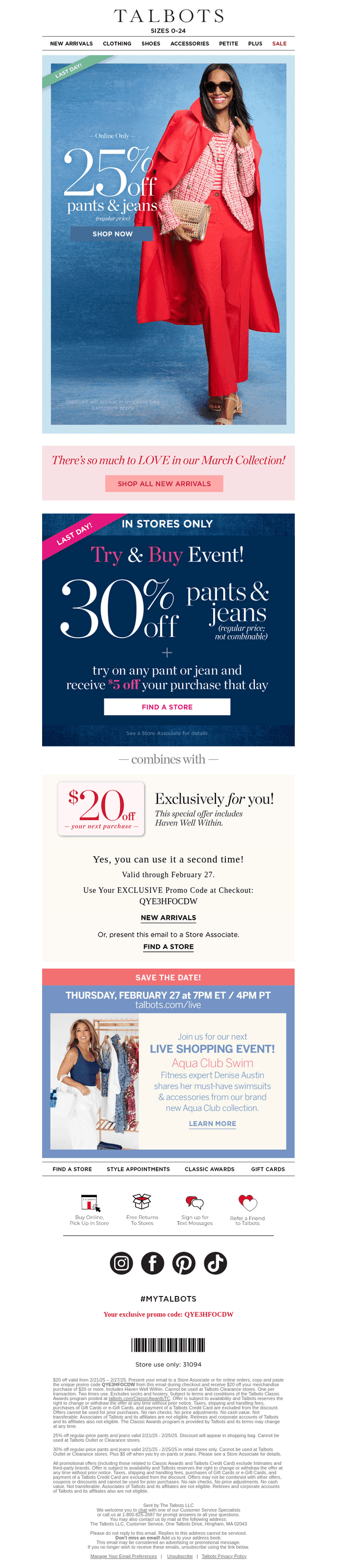 LAST DAY! 25% off Pants & Jeans