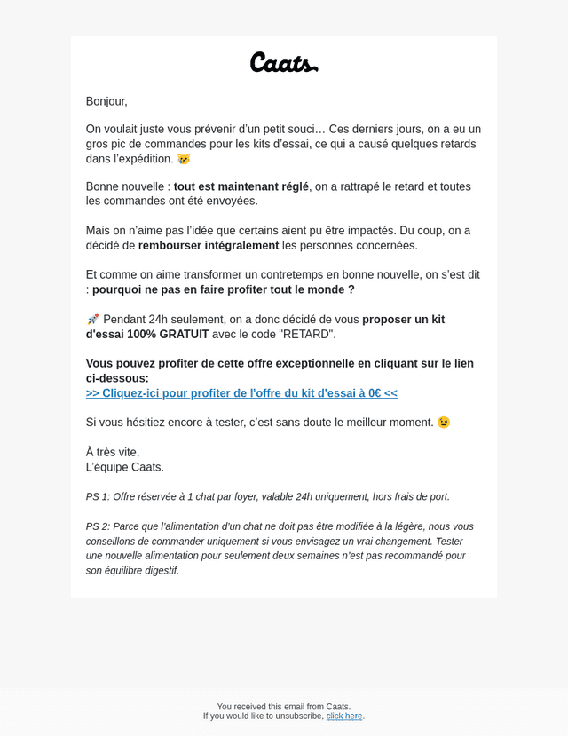 Désolé pour le retard