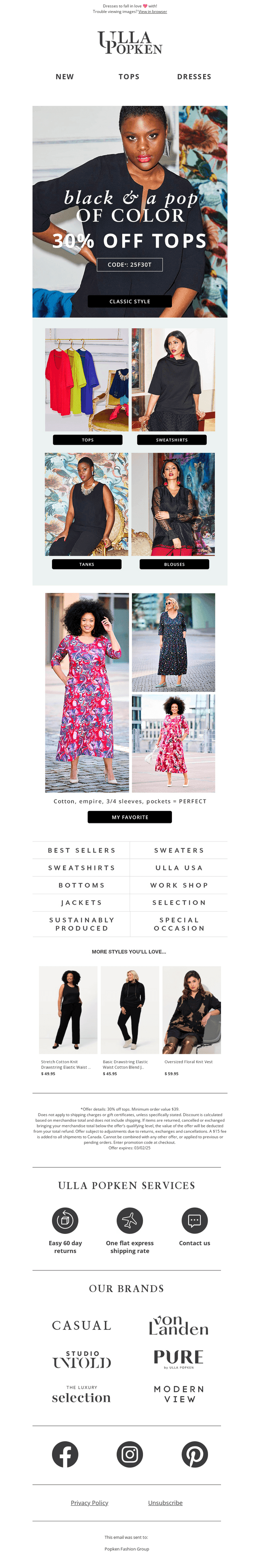 Tops for Every Occasion, Now 30% Off!