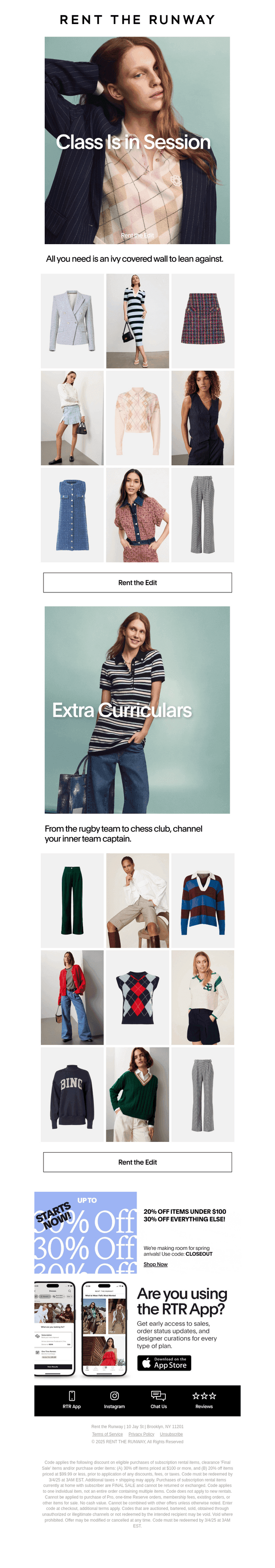 Rent the Runway email from Tue, Feb 25, 2025
