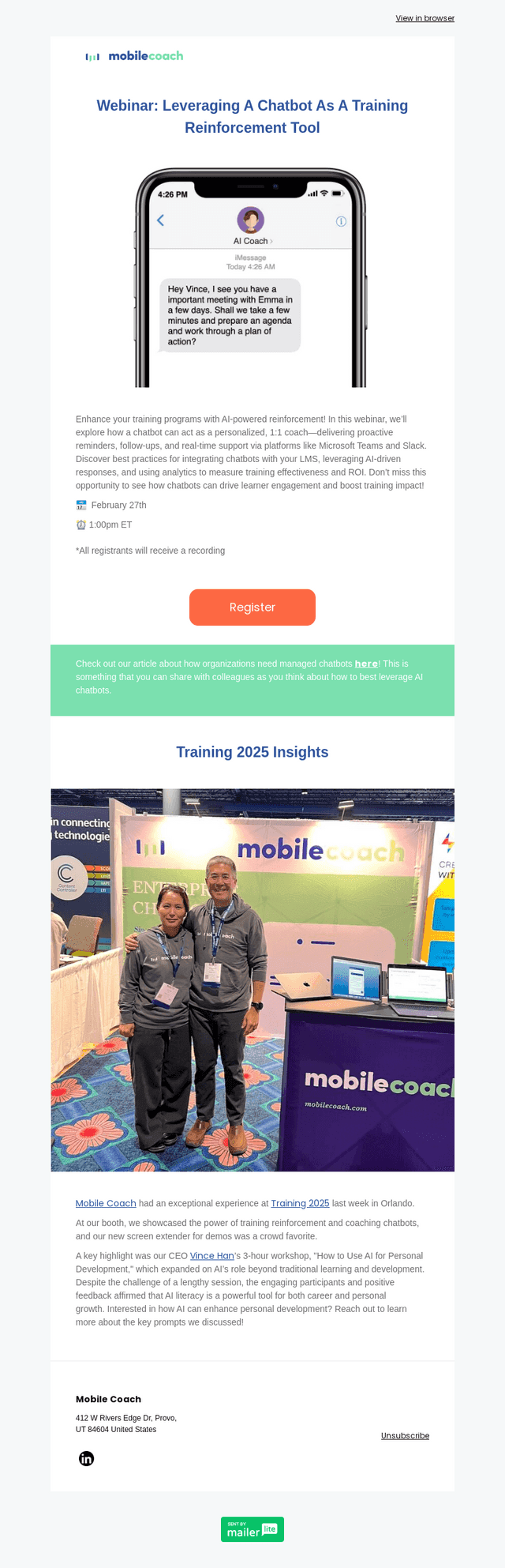 How Chatbots Reinforce Training—Webinar Invite + Training 2025 Insights