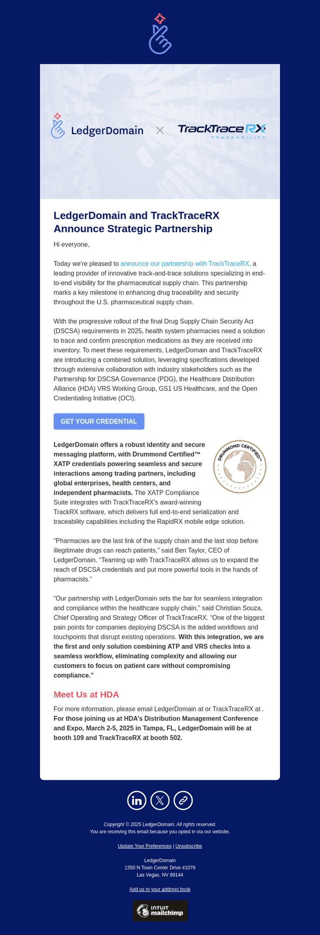 LedgerDomain email from Tue, Feb 25, 2025