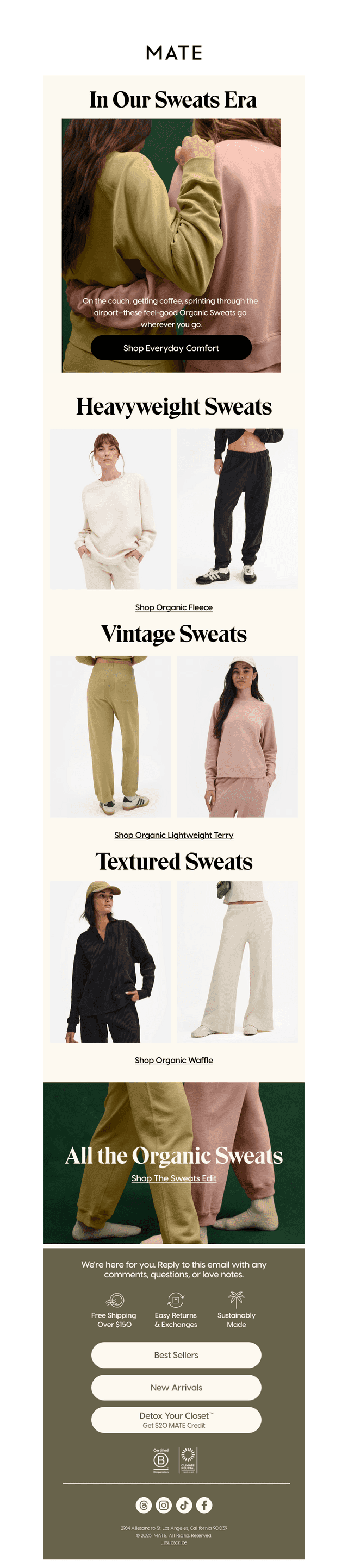 ORGANIC SWEATS FOR DAYS