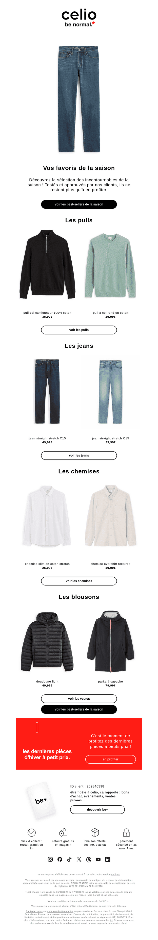 Vos favoris de la saison