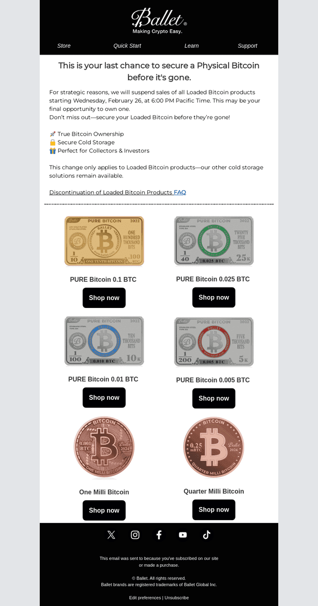 Last Chance to Own a Physical Bitcoin!