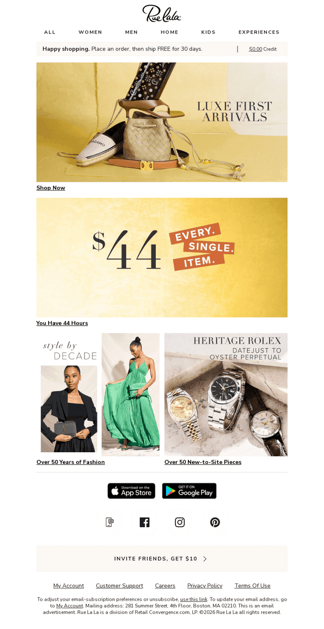 Three Words: LUXE FIRST ARRIVALS