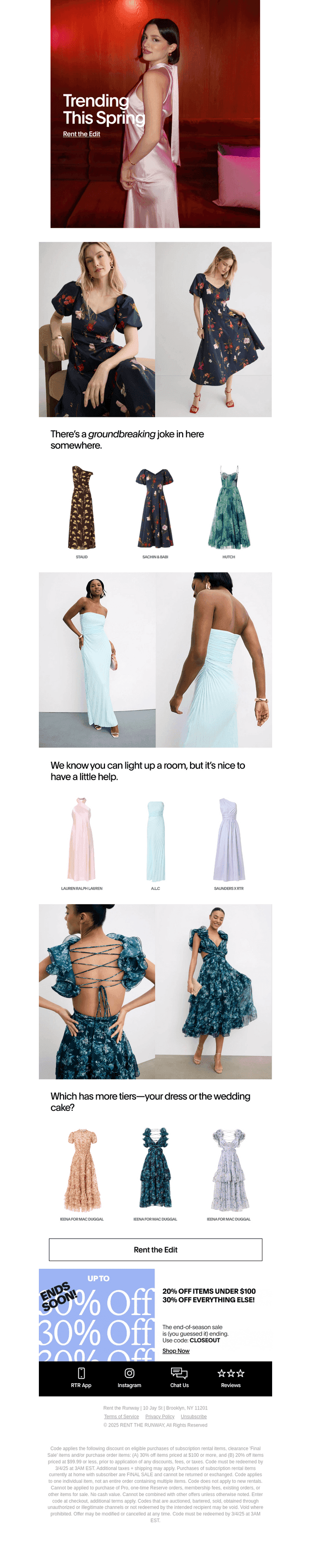 Rent the Runway email from Wed, Feb 26, 2025
