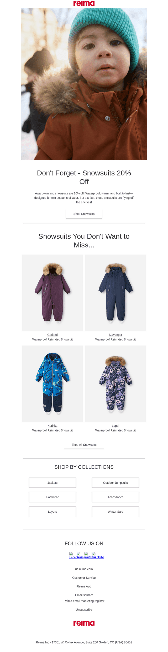 Snowsuits 20% Off—These Styles Are Going Fast... ❄️