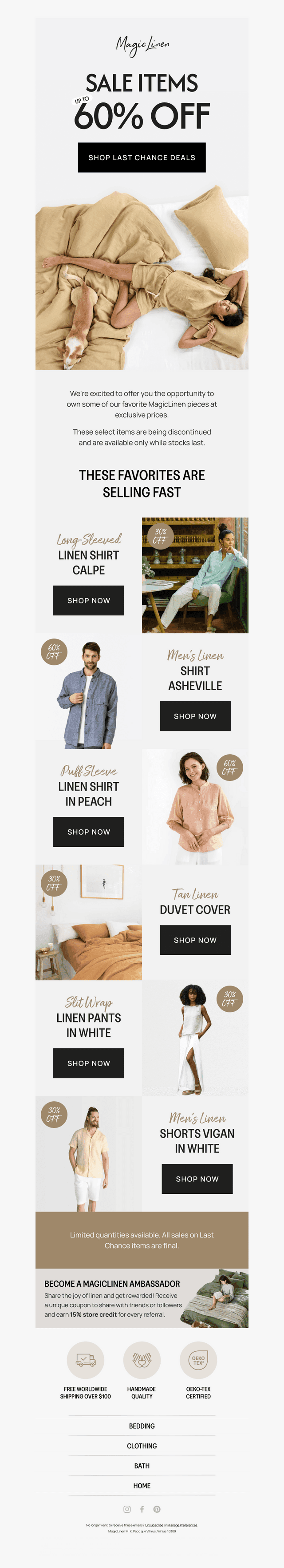 Up to 60% Off Last Chance Items!