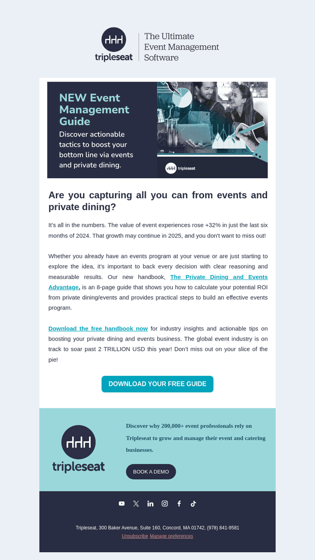 Tripleseat Software email from Thu, Feb 27, 2025