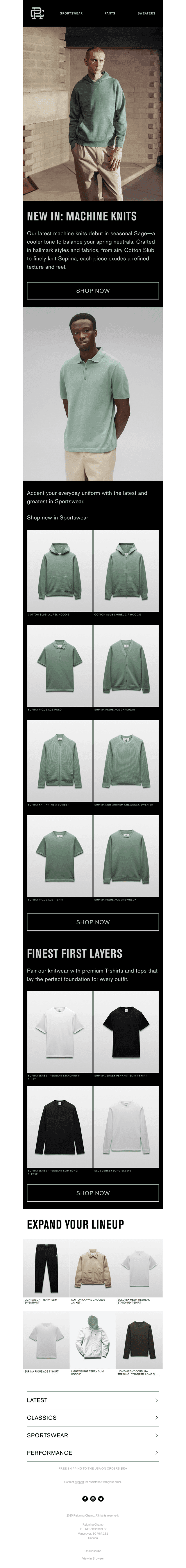 Spring '25 Machine Knits—new in Sage.
