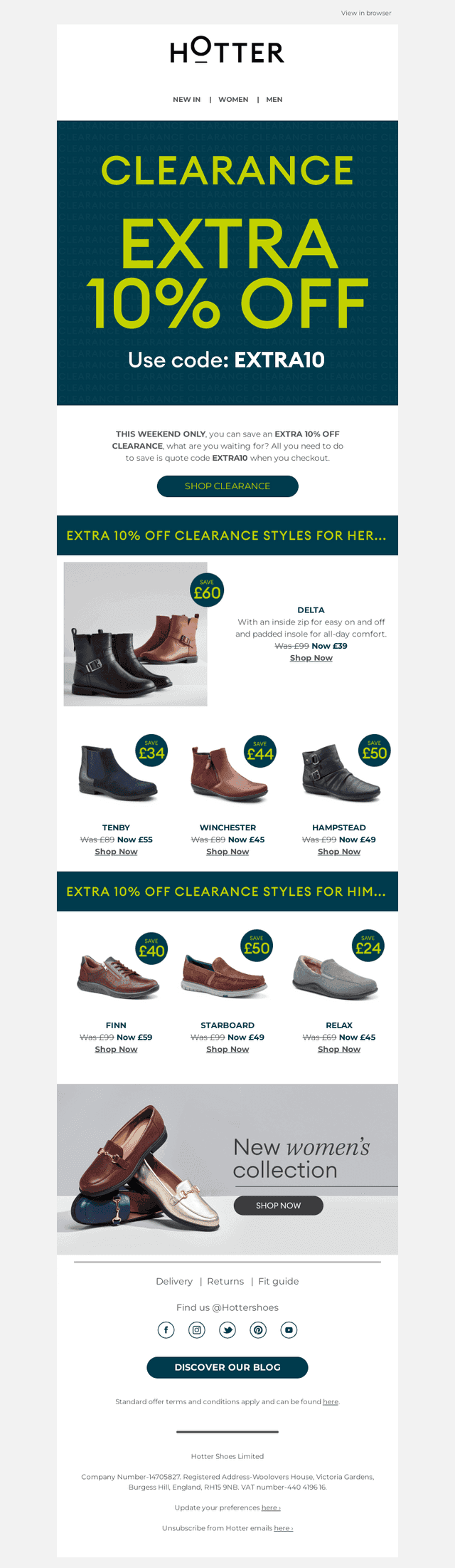 Extra 10% off Clearance starts now!