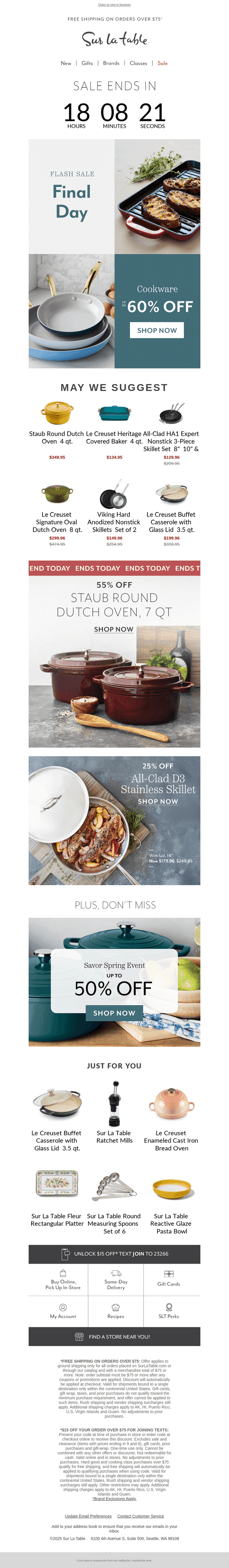 Up to 60% off Cookware ends tonight!
