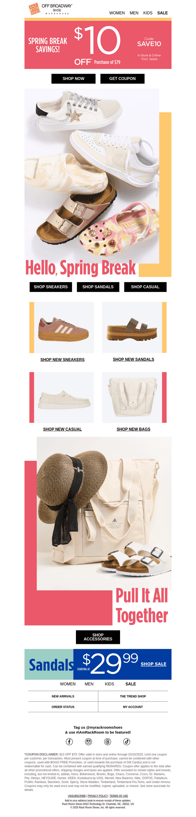 $10 OFF towards your Spring Break plans