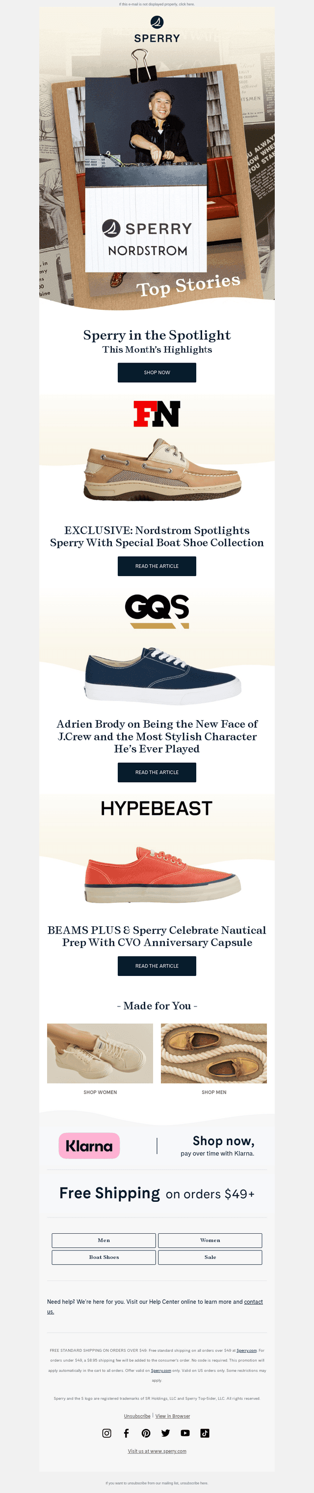 Sperry email from Fri, Feb 28, 2025
