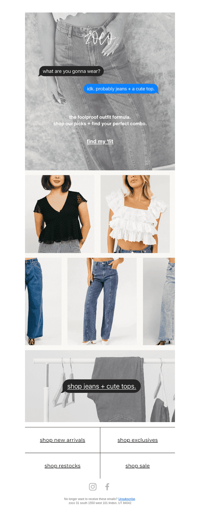 jeans + a cute top.
