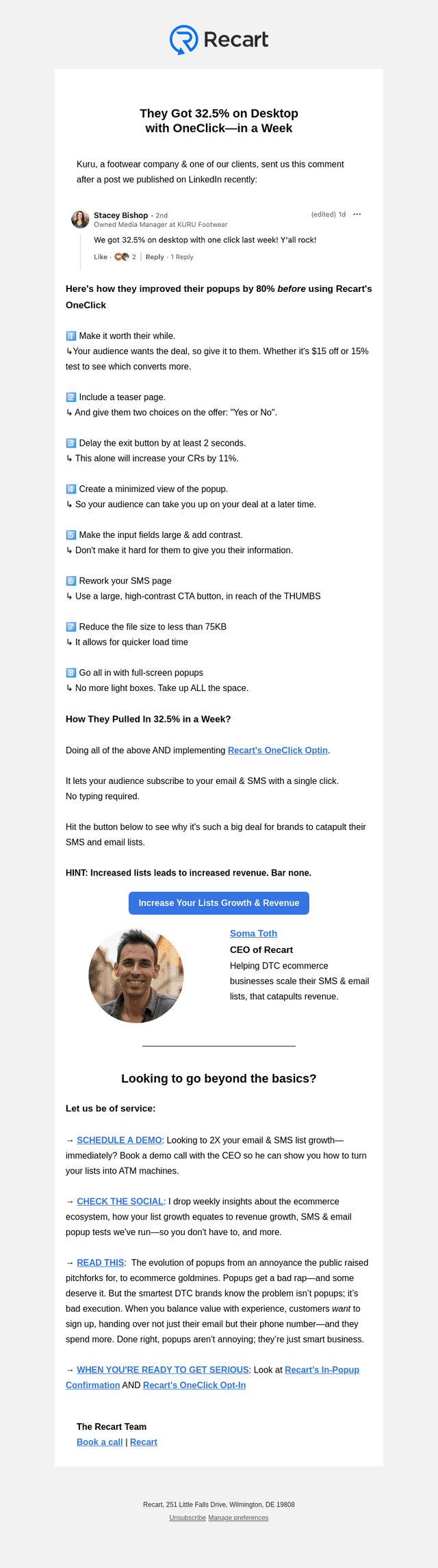 32.5% on Desktop with OneClick—In a Week