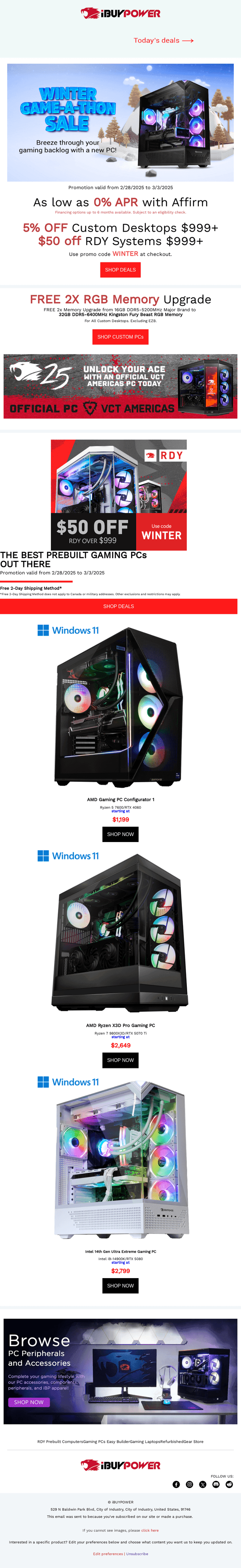 iBUYPOWER email from Fri, Feb 28, 2025