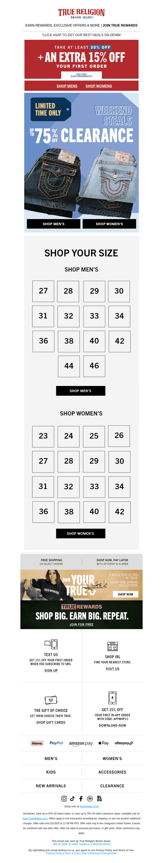 LIMITED TIME ONLY: *75% OFF DENIM 🏃‍♀️