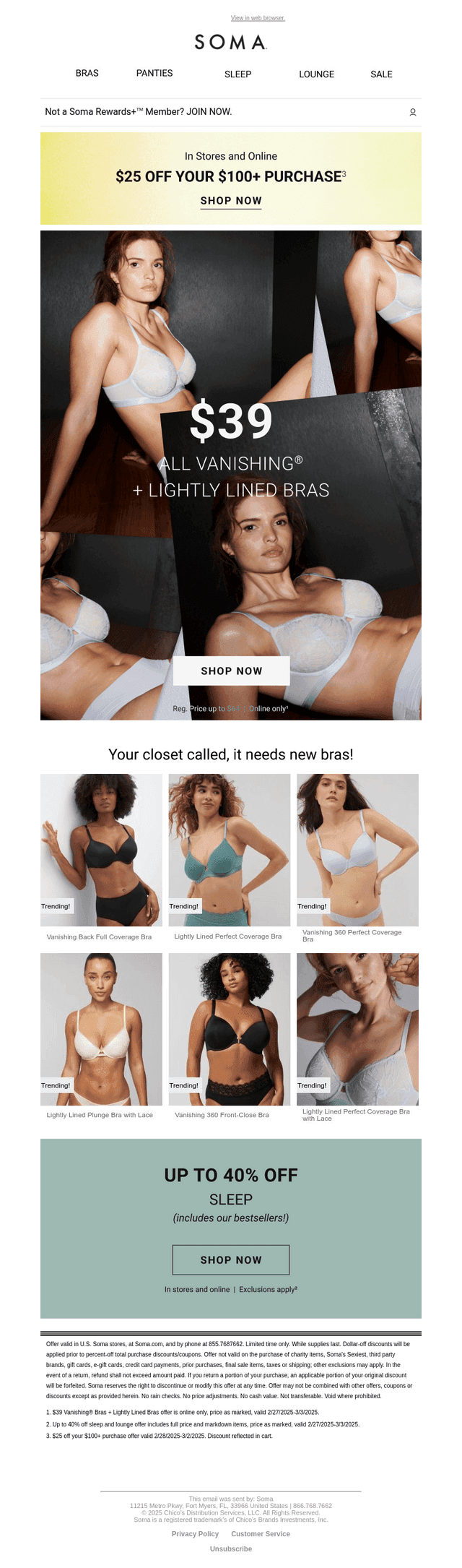 Our famous bras are $39!