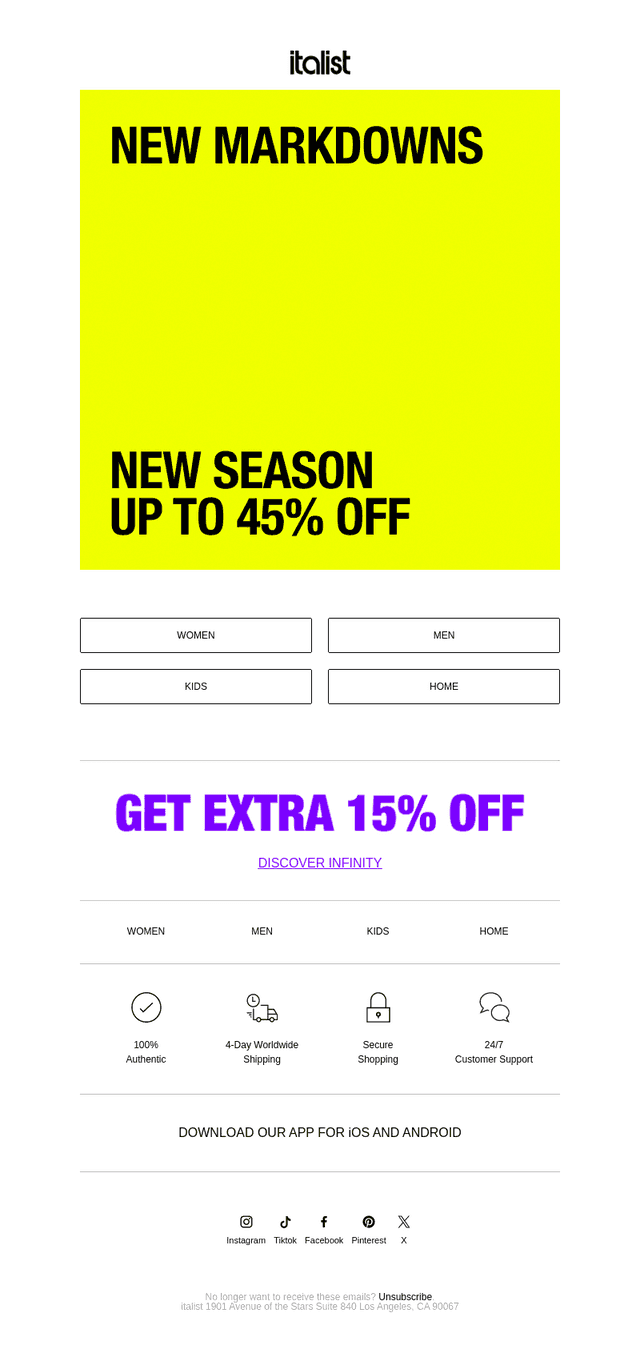 New Markdowns! ALL Up to 45% off