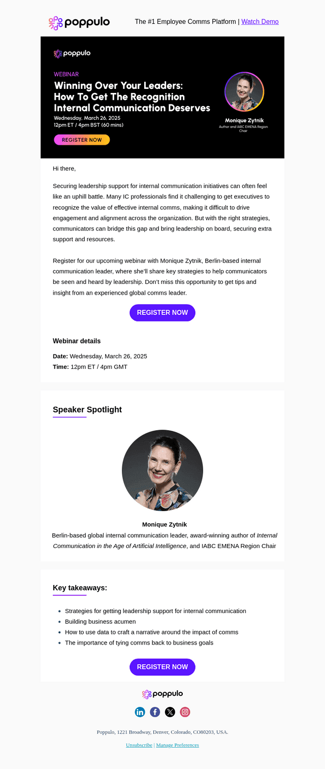 poppulo email from Mon, Mar 3, 2025