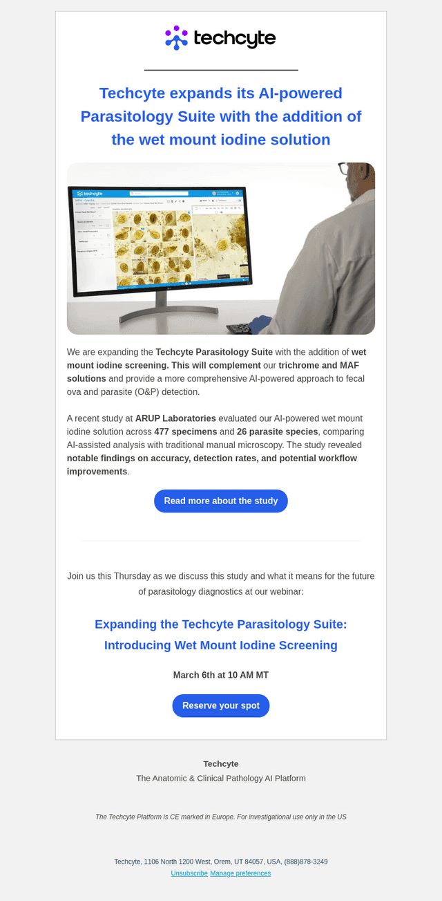 Techcyte expands its AI-powered Parasitology Suite