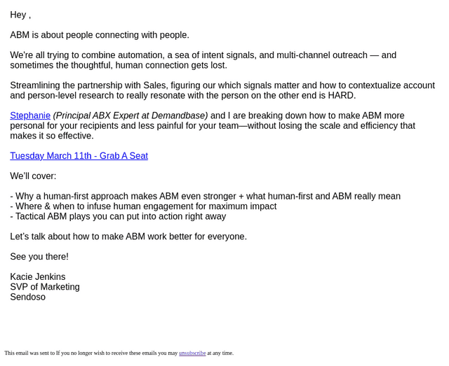 Sendoso email from Mon, Mar 3, 2025
