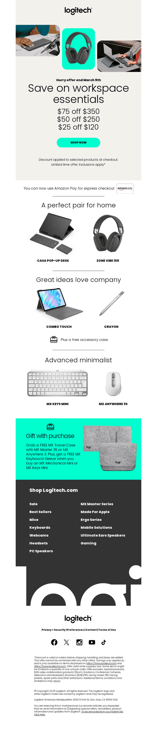 Logitech email from Tue, Mar 4, 2025