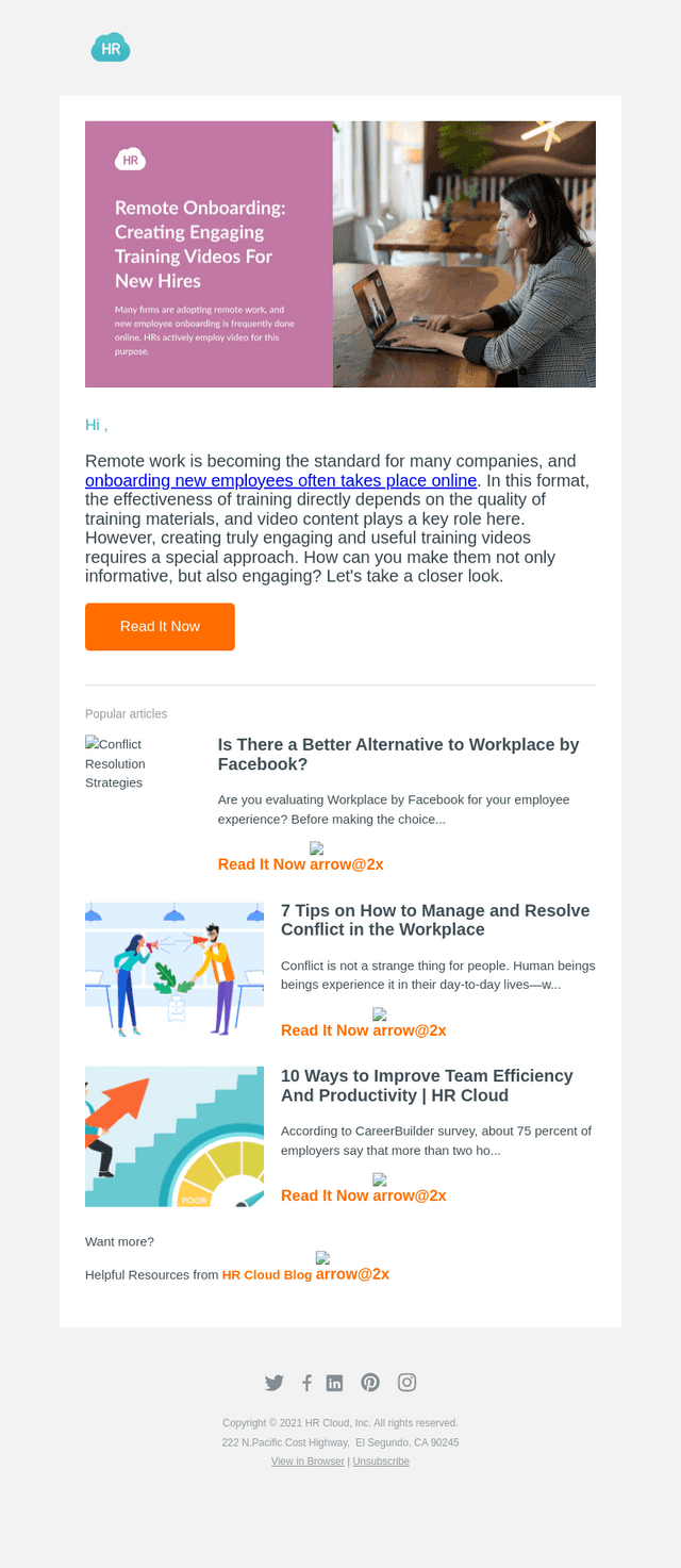 HR Cloud email from Tue, Mar 4, 2025