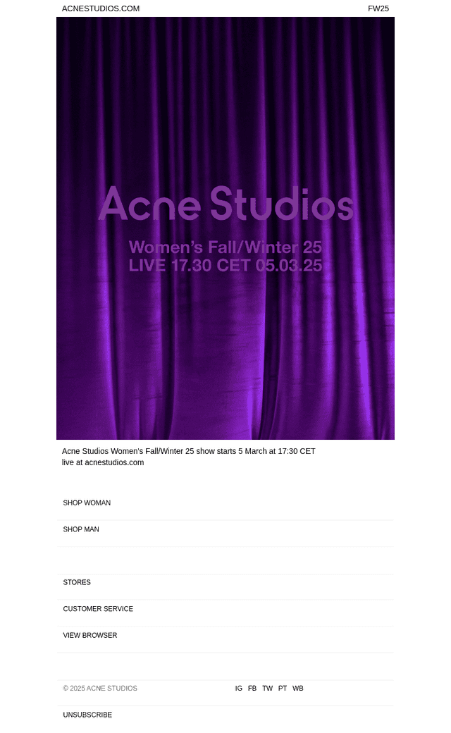 Acne Studios Fall/Winter 2025 Women's Show