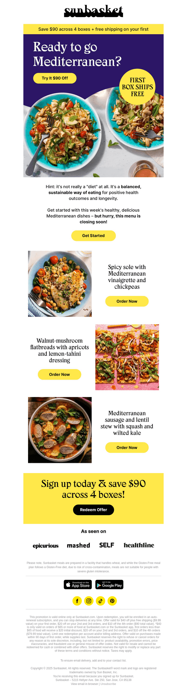 Mediterranean faves, going fast ⚡