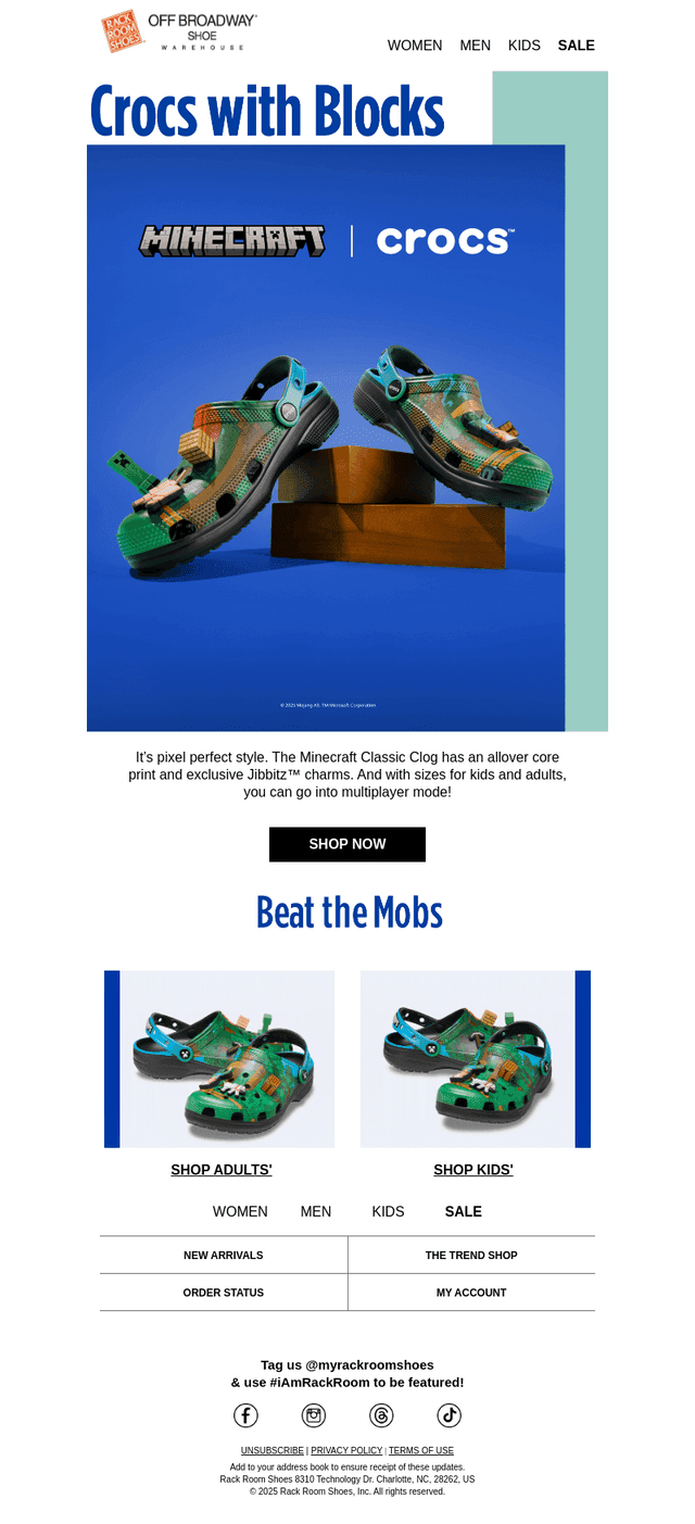 Build Your Style with Minecraft Crocs
