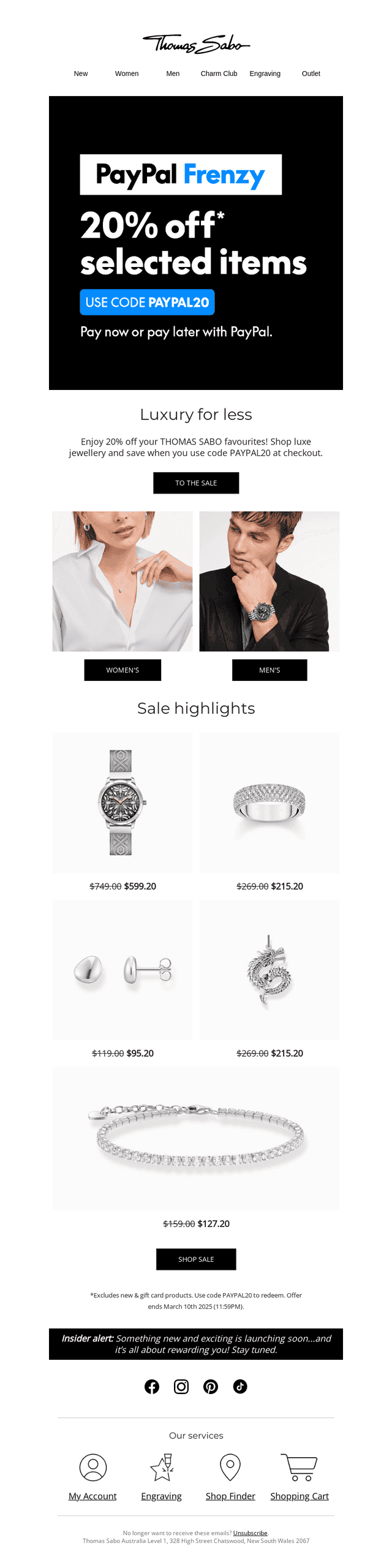 Get 20% Off* Your Order