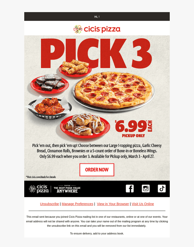 Take your pick with our Pick 3 Deal!