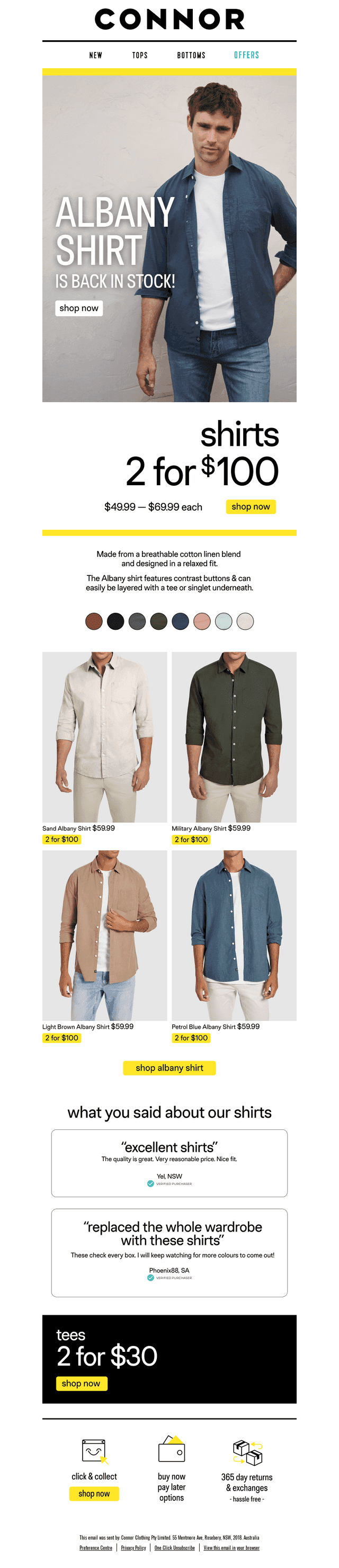 Connor Clothing email from Thu, Mar 6, 2025