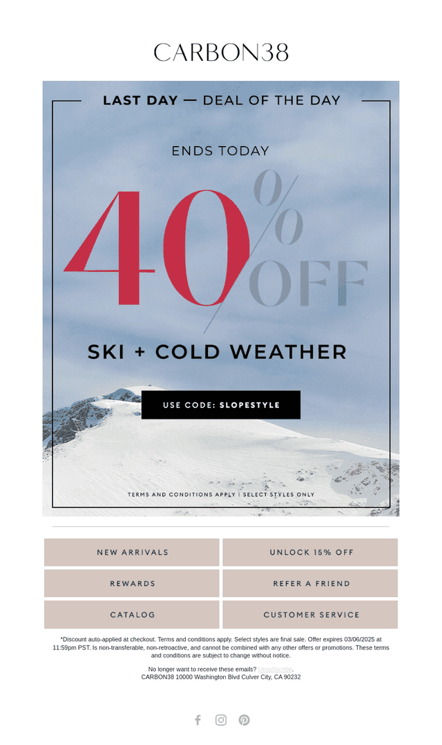 Time’s running out on 40% off…