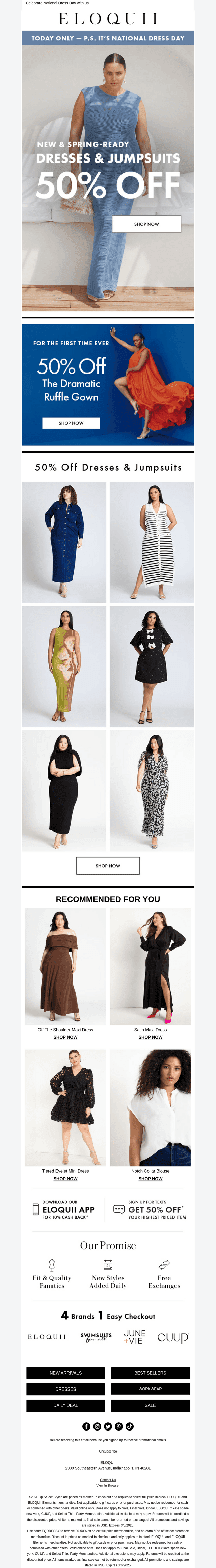 50% off dresses & jumpsuits 🤭