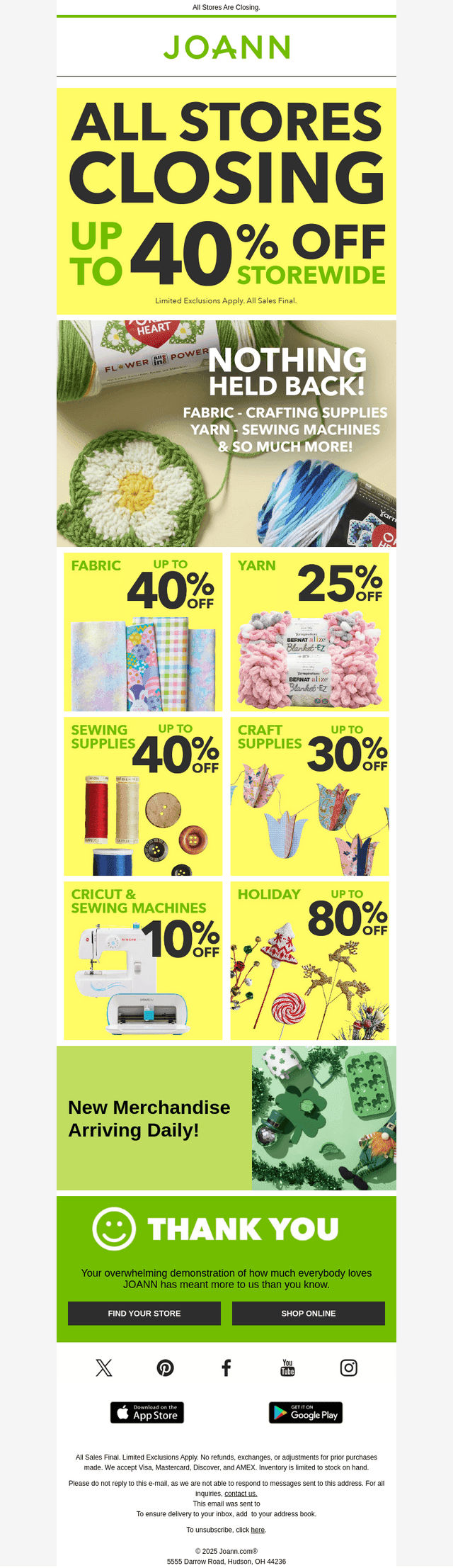 Nothing Held Back! Up to 40% Off Absolutely Everything!